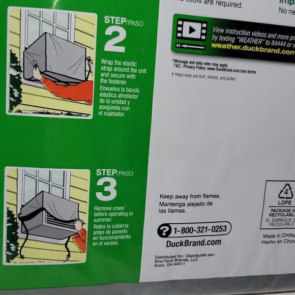 Duck Brand Window Unit Air Conditioner Cover Standard Size 27 x 18 x 25" NEW - Picture 7 of 9